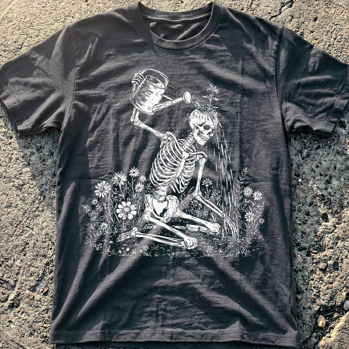 Skeleton Watering Itself T-Shirt