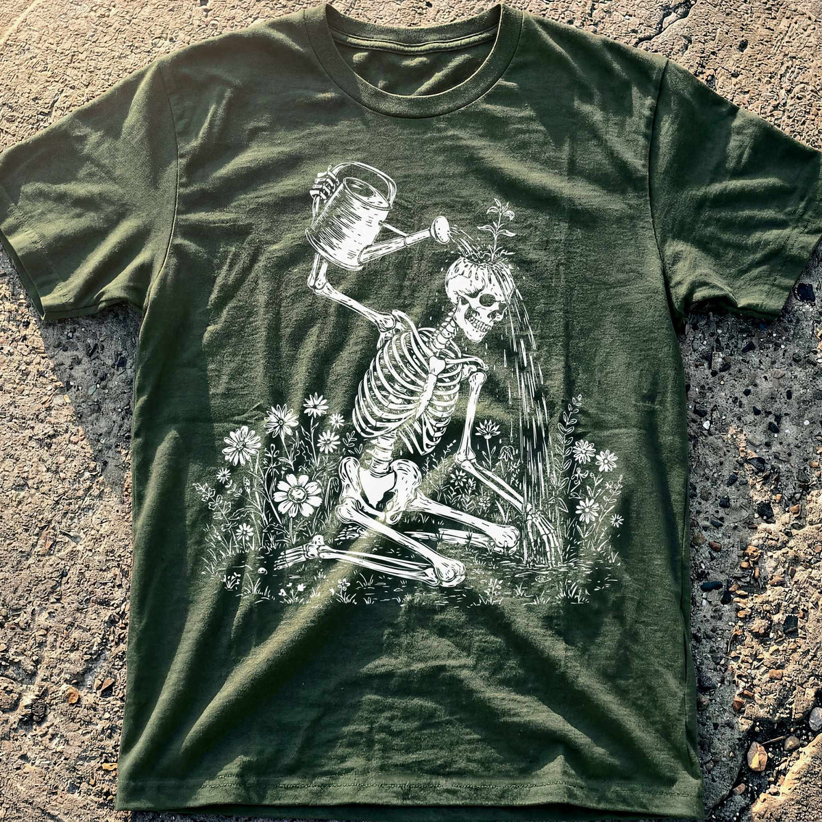Skeleton Watering Itself T-Shirt