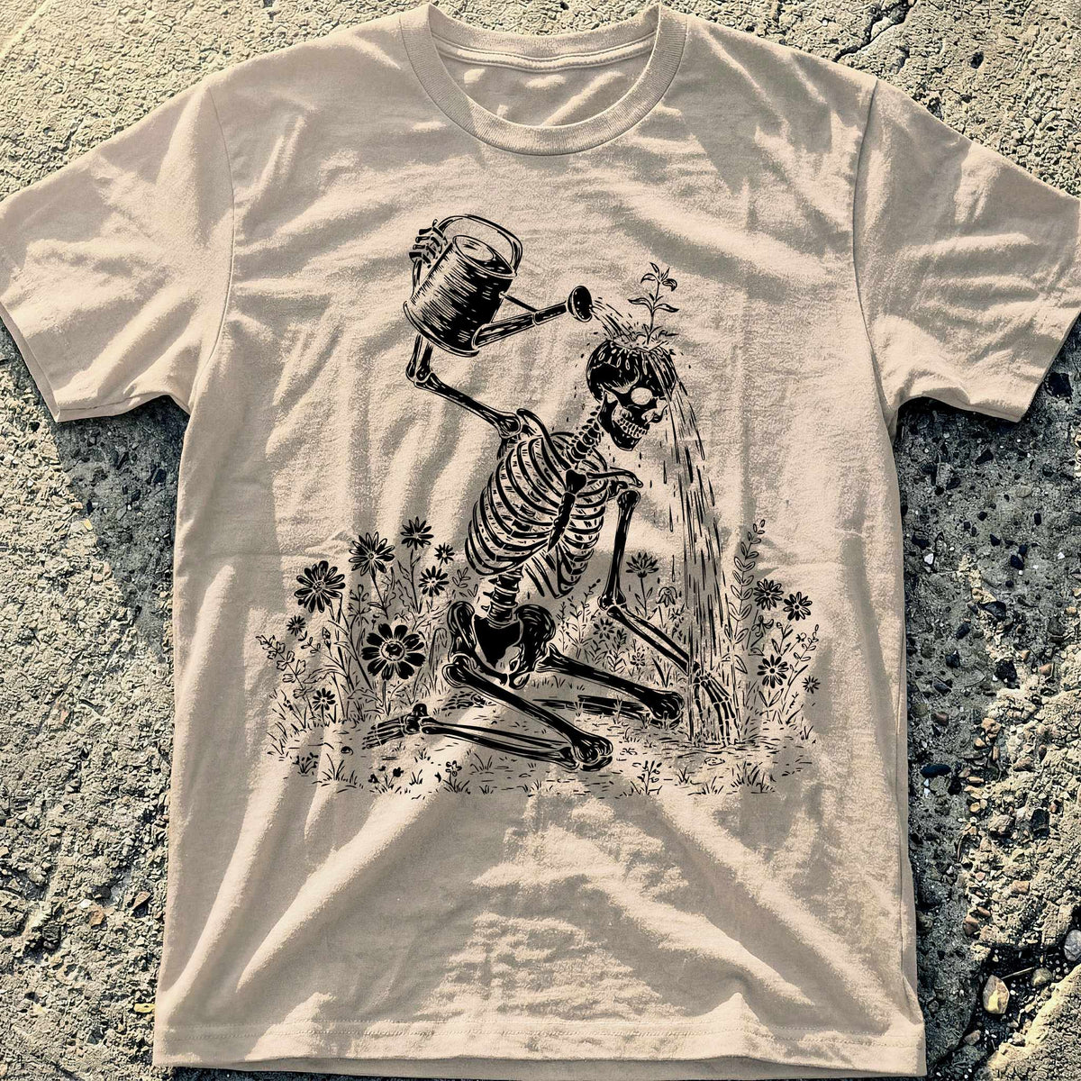 Skeleton Watering Itself T-Shirt