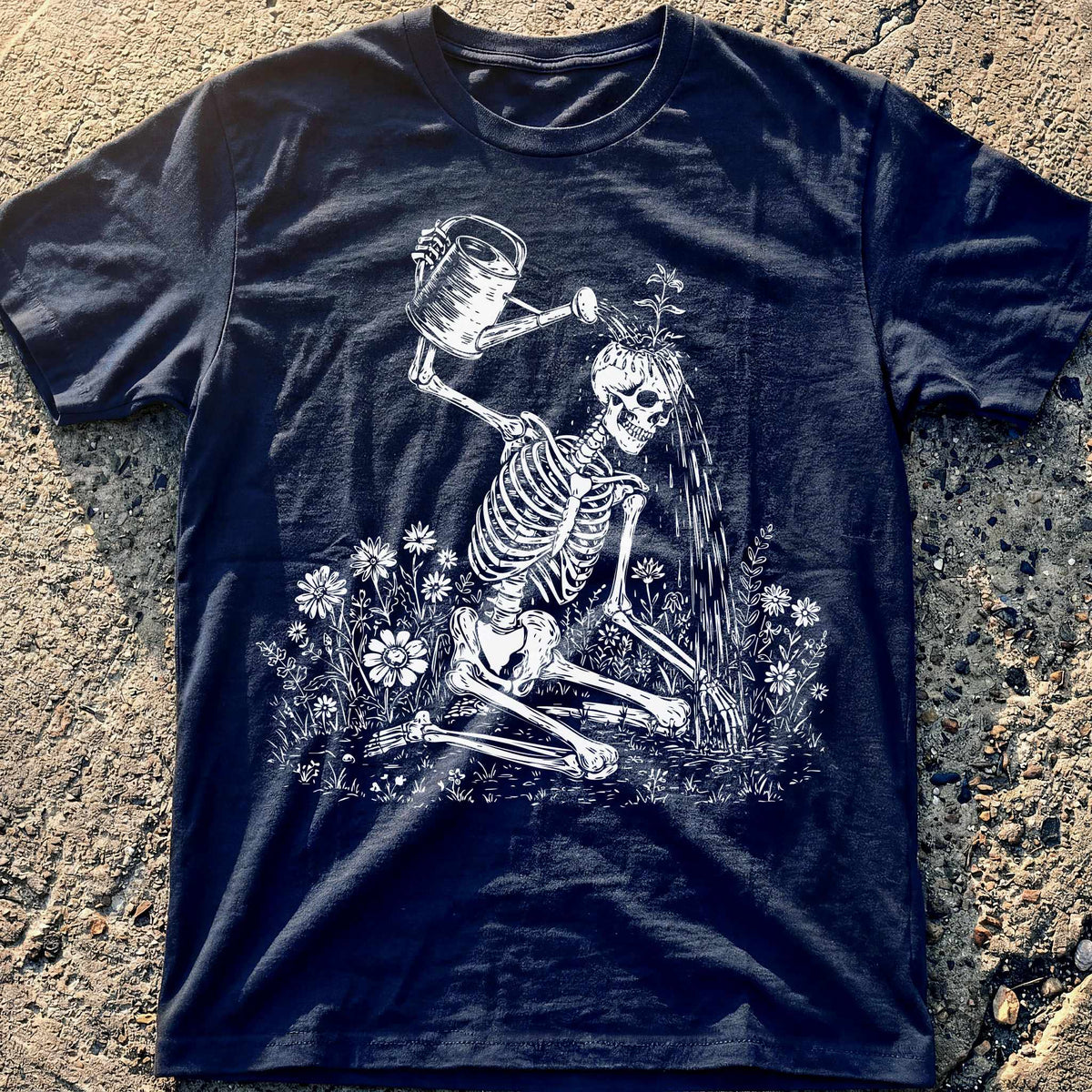 Skeleton Watering Itself T-Shirt